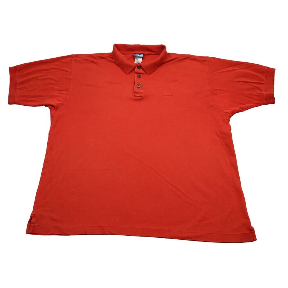 Patagonia Shirt Mens L Red Organic Cotton Chest Button Short Sleeve Collared Top